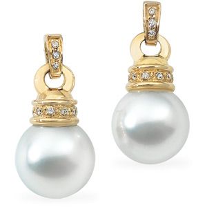 South Sea Cultured Pearl & Diamond Earrings