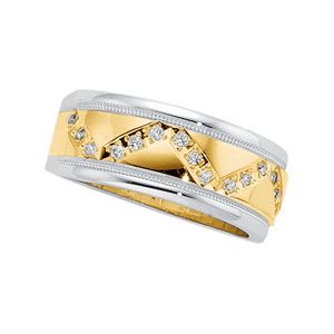 1/5 ct tw Two Tone Diamond Duo Band