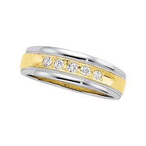 1/5 ct tw Two Tone Diamond Duo Band