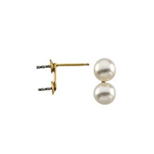 Double Pearl Cup Earring