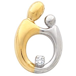 Mother and Child&reg; Hollow Back Diamond Pendant