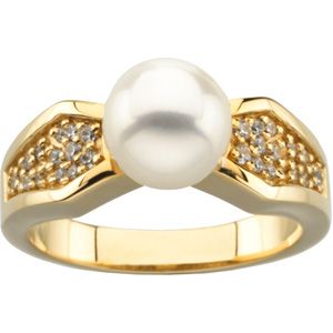 Ring Mounting for Pearl and Diamonds