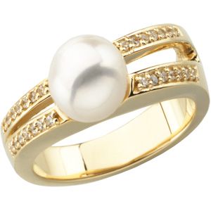 Ring Mounting for Pearl and Diamonds