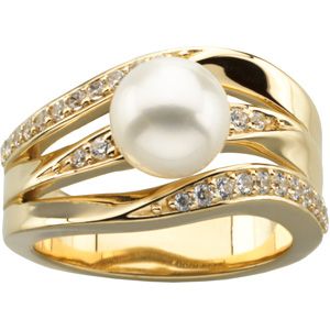 Ring Mounting for Pearl and Diamonds