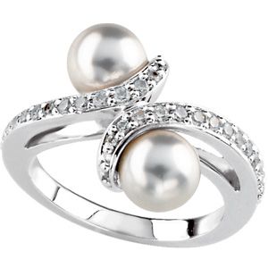 Ring Mounting for Pearl and Diamonds