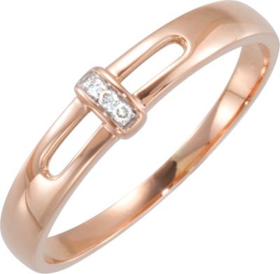 .015 ct tw Diamond Ring with Rhodium Plating