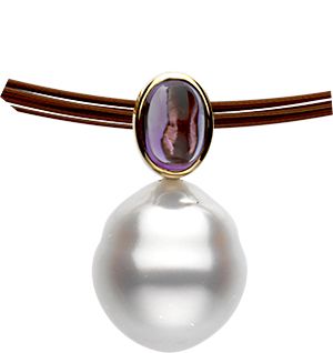 South Sea Cultured Pearl & Genuine Amethyst Pendant