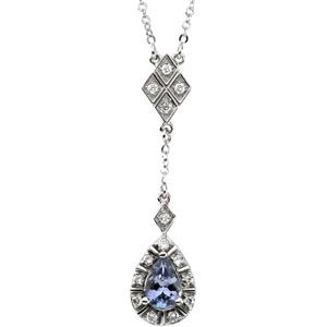 Genuine Tanzanite & Diamond Necklace