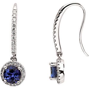 Genuine Tanzanite & Diamond Earrings