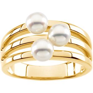 3 Stone Pearl Ring Mounting