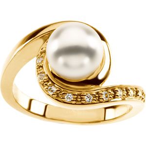 Ring Mounting for Pearl and Diamonds