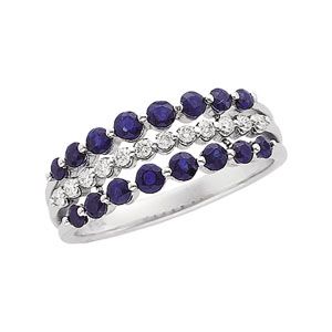 Genuine Sapphire & Diamond Anniversary Band
