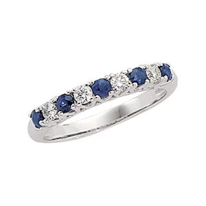 Genuine Sapphire & Diamond Anniversary Band