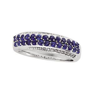 Genuine Sapphire & Diamond Anniversary Band