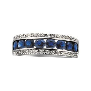 Genuine Sapphire & Diamond Anniversary Band