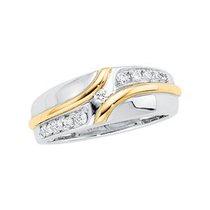 Two Tone Ladies or Gents Wedding Band