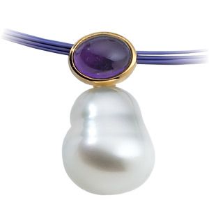 South Sea Cultured Pearl & Genuine Amethyst Pendant