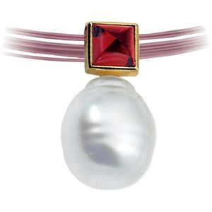 South Sea Cultured Pearl & Genuine Rhodolite Garnet Pendant