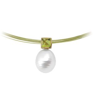 South Sea Cultured Pearl & Genuine Peridot Pendant