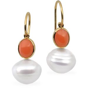 Genuine Coral Semi-mount Earrings