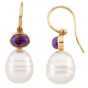 Genuine Amethyst Semi-mount Earrings