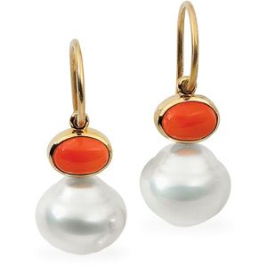 Genuine Coral Semi-mount Earrings