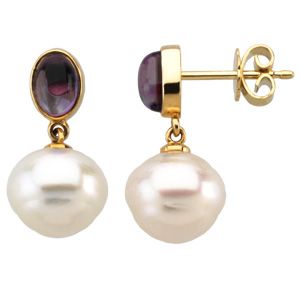 Genuine Amethyst Semi-mount Earrings