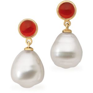 Genuine Carnelian Semi-mount Earrings