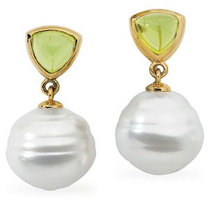 Genuine Peridot Semi-mount Earrings