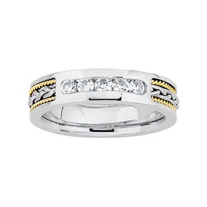 1/2 ct tw Two Tone Diamond Duo Band