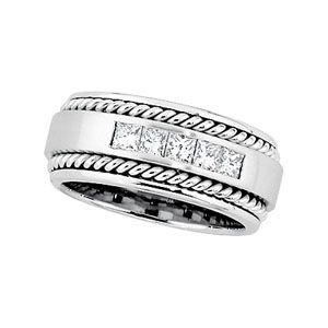 1/2 ct tw 5-Stone Handwoven Diamond Duo Band