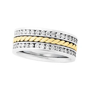 1 1/2 ct tw Diamond Two Tone 8mm Handwoven Band