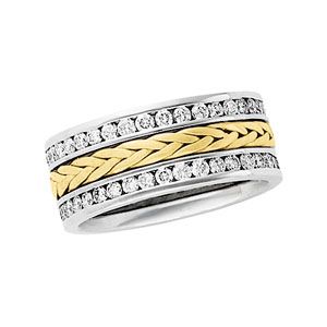Diamond Handwoven 8mm Comfort-Fit Eternity Band