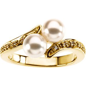 Ring Mounting for Pearls and Diamonds
