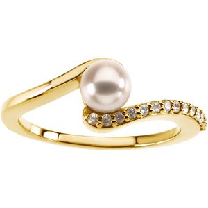 Ring Mounting for Pearl and Diamonds