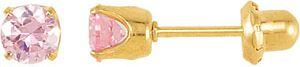 Pink CZ Piercing Earrings