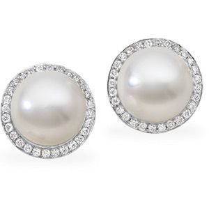 South Sea Cultured Pearl & Diamond Earrings