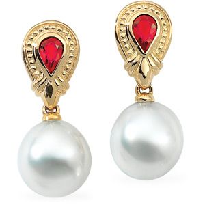 Genuine Ruby Semi-mount Earrings