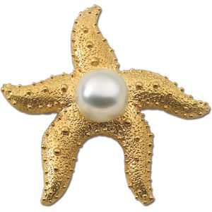 South Sea Cultured Pearl Starfish Brooch