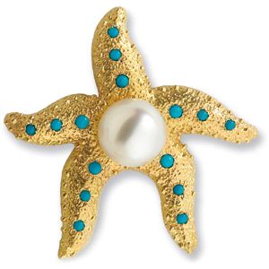Genuine Turquoise Semi-mount Brooch