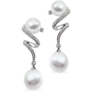 South Sea Cultured Pearl & Diamond Earrings