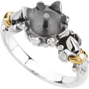 Fleur-de-lis Ring Mounting for Pearl
