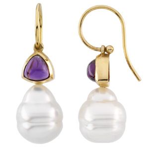 Genuine Amethyst Semi-mount Earrings