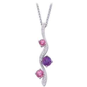 Genuine Multicolor Gemstone & Diamond Necklace