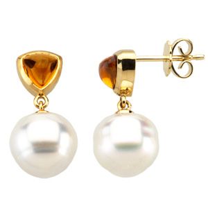 Genuine Citrine Semi-mount Earrings