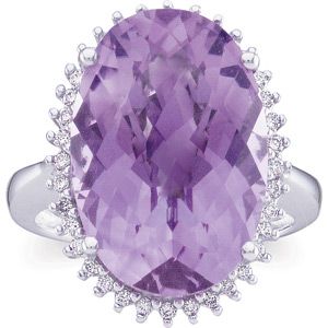Genuine Amethyst and Diamond Ring
