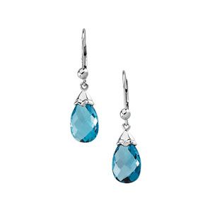Genuine Swiss Blue Topaz Earring