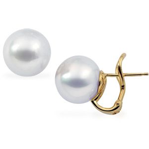South Sea Cultured Pearl Earrings with Omega Back