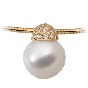  South Sea Cultured Pearl and Diamond Necklace