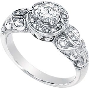 Created Moissanite and Diamond Ring